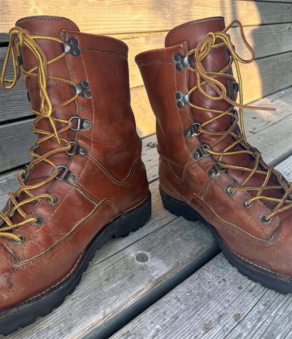 Danner USA 10EE Leather Hunting Hiking Work Boots Vibram Sole Brown Made in USA